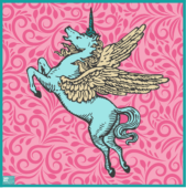 flying unicorn pink